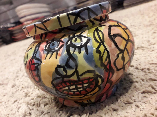 Moroccan Unique Ashtray - Handmade Ashtray Ceramic Ashtray, Cigar Ashtray, Painted Ashtray, Cool Ashtray, Decorated Ashtray, Multicolor