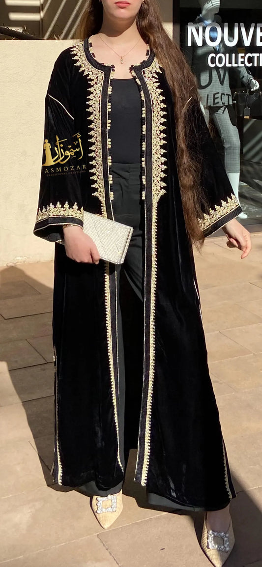 Moroccan Kimono, Embroidered Kimono, Open Kaftan, Arabic Islamic Dress, Oversized, Eid Al Fitr 2025, Caftan 2025, Gift for Her.