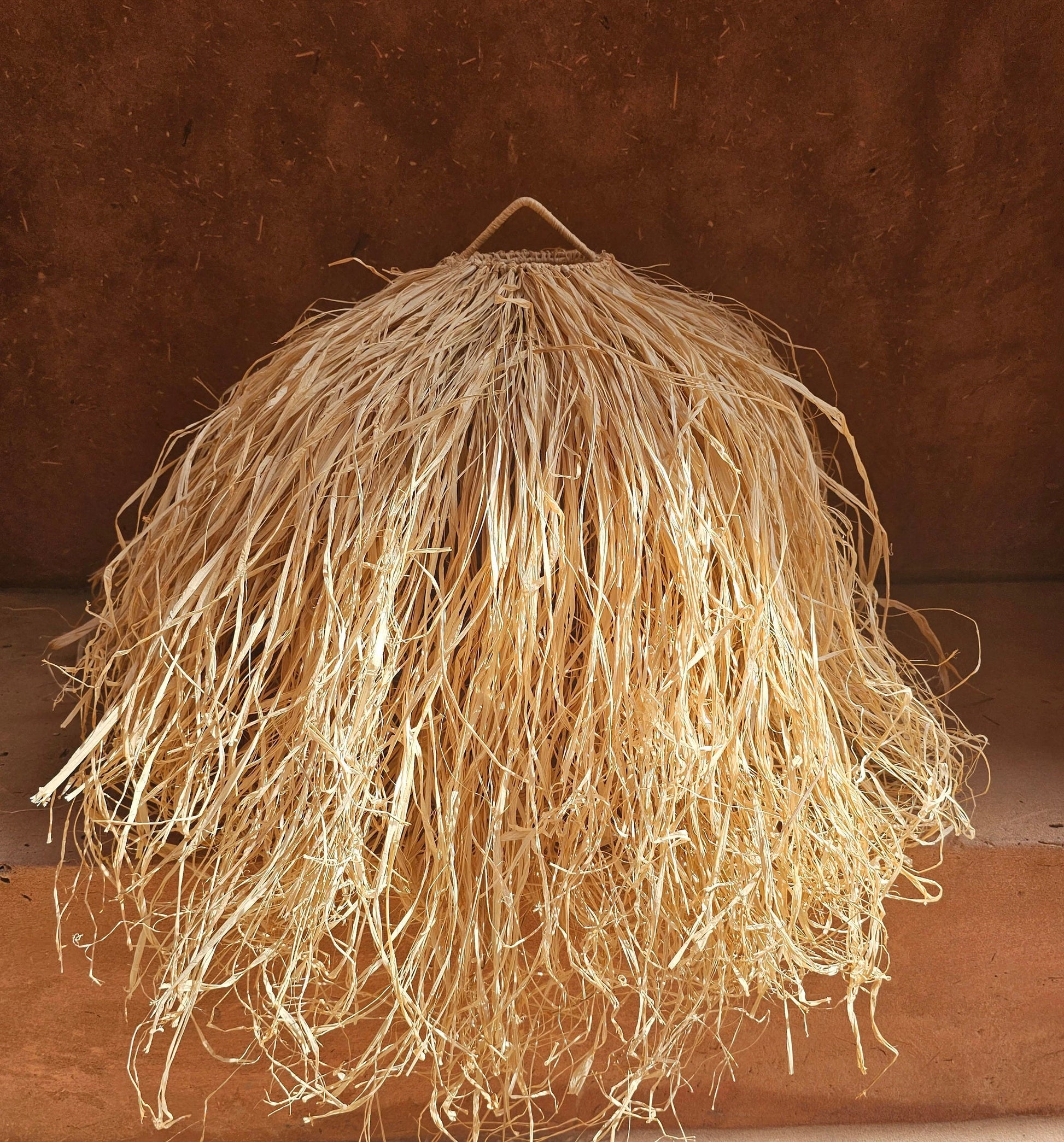 Raffia Pendant Light , Hanging Lamp Shade in Raffia
