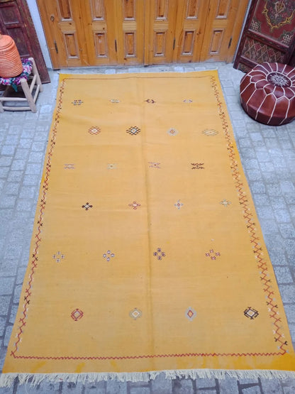 Moroccan Akhnif Rug 5×8 Ft . Moroccan Berber Kilim, Handmade Wool Rug. Large Berber Rug, Area Rug