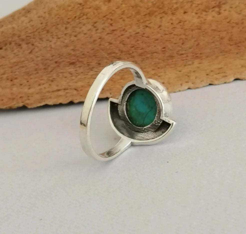 Modernist Turquoise Sterling Silver Ring