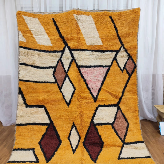 Authentic Moroccan Rug, Vibrant Boujaad Rug, Azilal Rug, Bright Colored Rug, Abstract Carpet, Handmade Rug, Bohemian Rug, Tapis Marocain