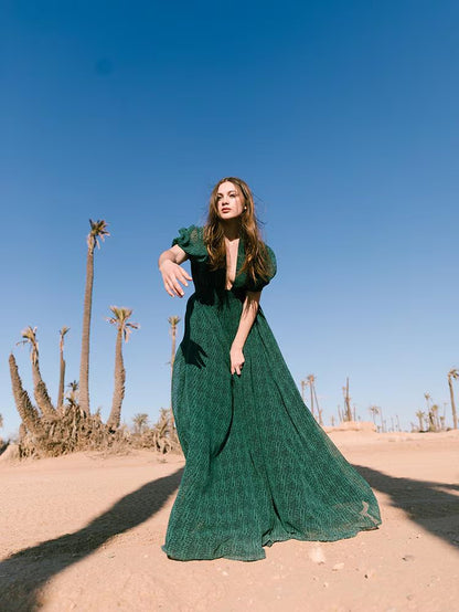 Alexia’S Dress Green & Black Print