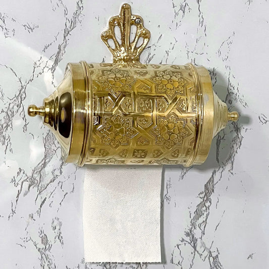 Unlacquered Brass Toilet Paper Holder Hardware, Solid Brass Toilet Paper Holder, Handcrafted Power Room Roll Holder