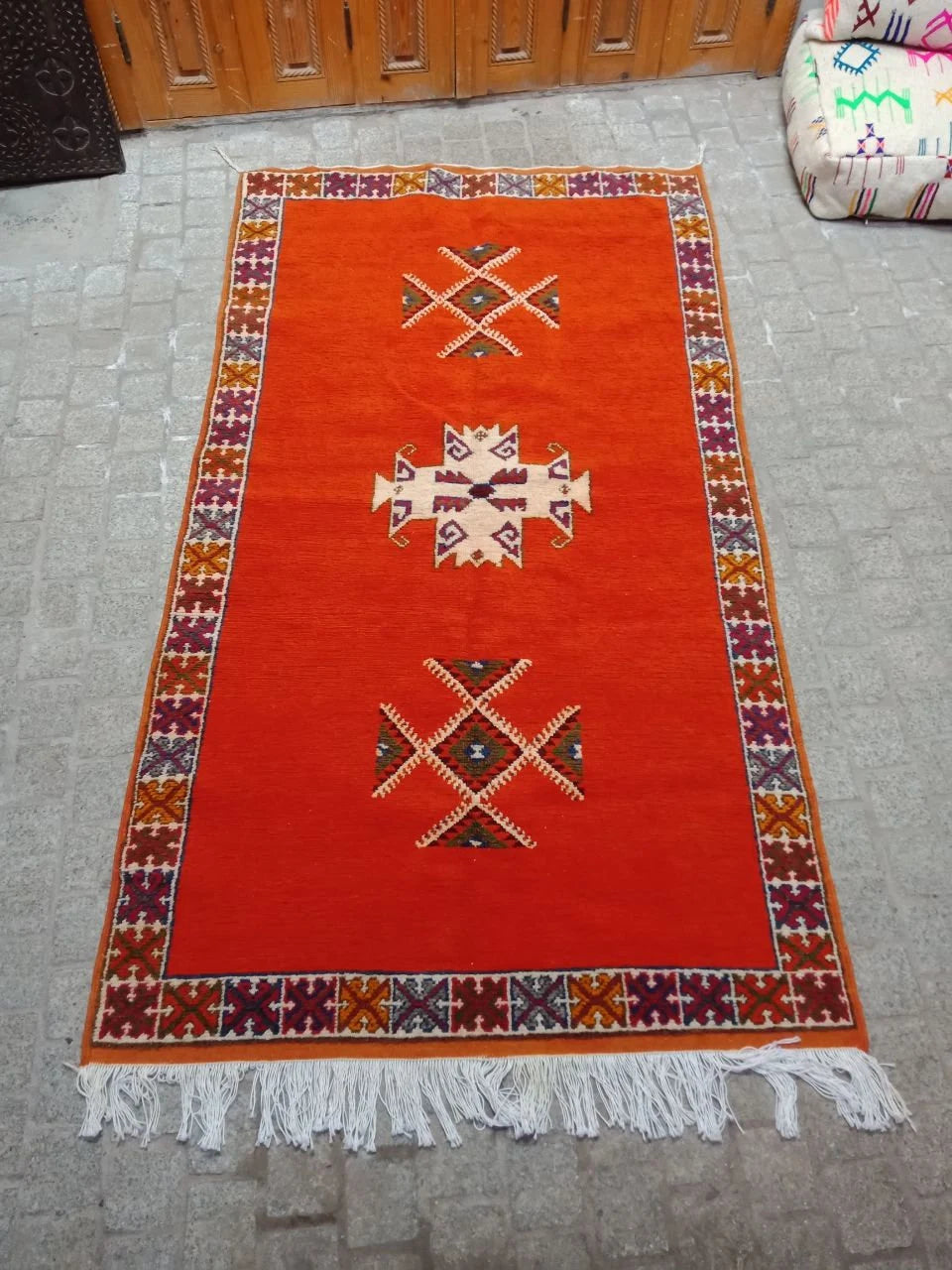 Vintage Berber Rug - Moroccan Taznakht Rug. Handmade Wool Rug. Authentic Moroccan Rug.Taznakht Rug. Vintage Rug. Glaoui Rug. Berber Rug