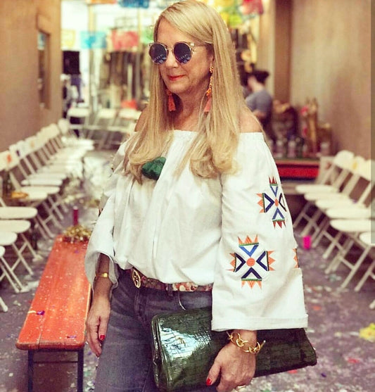 Vysyvanka Top Embroidered Moroccan off Shoulder Shirt Oversized Bohemian Top