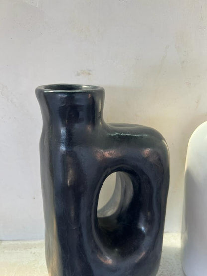 Terracotta Deco, Stucco Pottery Decoration, Natural Deco Black&White