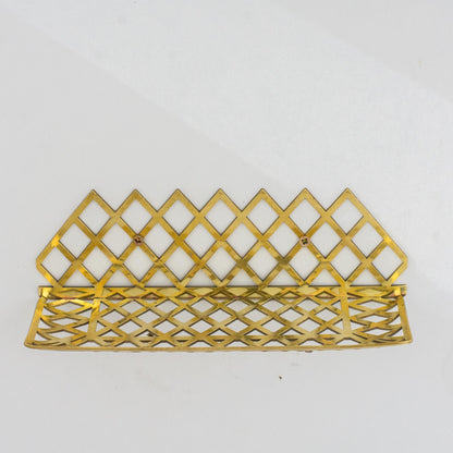 Unlacquered Brass Wall Shelf for Shower, Brass Floating Grid Shelf, Shower Draining Shelf