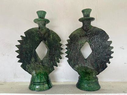 Candlestick Pottery Green Candlestick