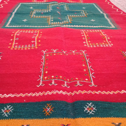 Vintage Akhnif Rug 7×3 Ft. Moroccan Akhnif Rug, Handmade Wool Rug, Antique Kilim, Berber Kilim