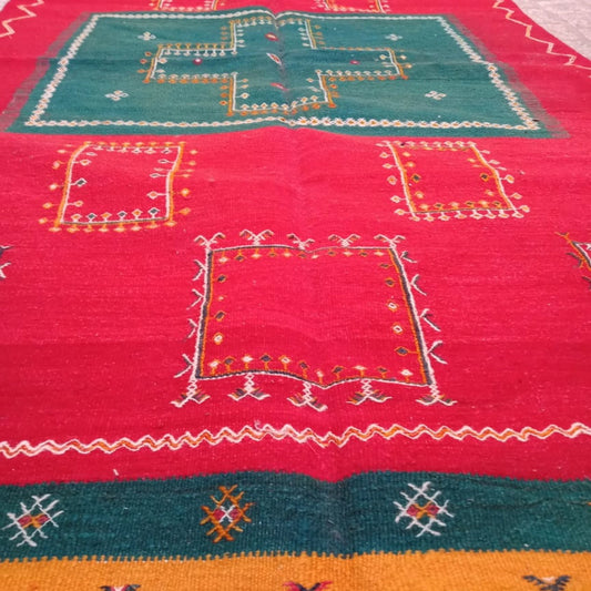 Vintage Akhnif Rug 7×3 Ft. Moroccan Akhnif Rug, Handmade Wool Rug, Antique Kilim, Berber Kilim