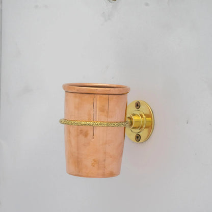 Unlacquered Copper Bathroom Toothbrush Holder, Wall Mount Toothbrush Cup