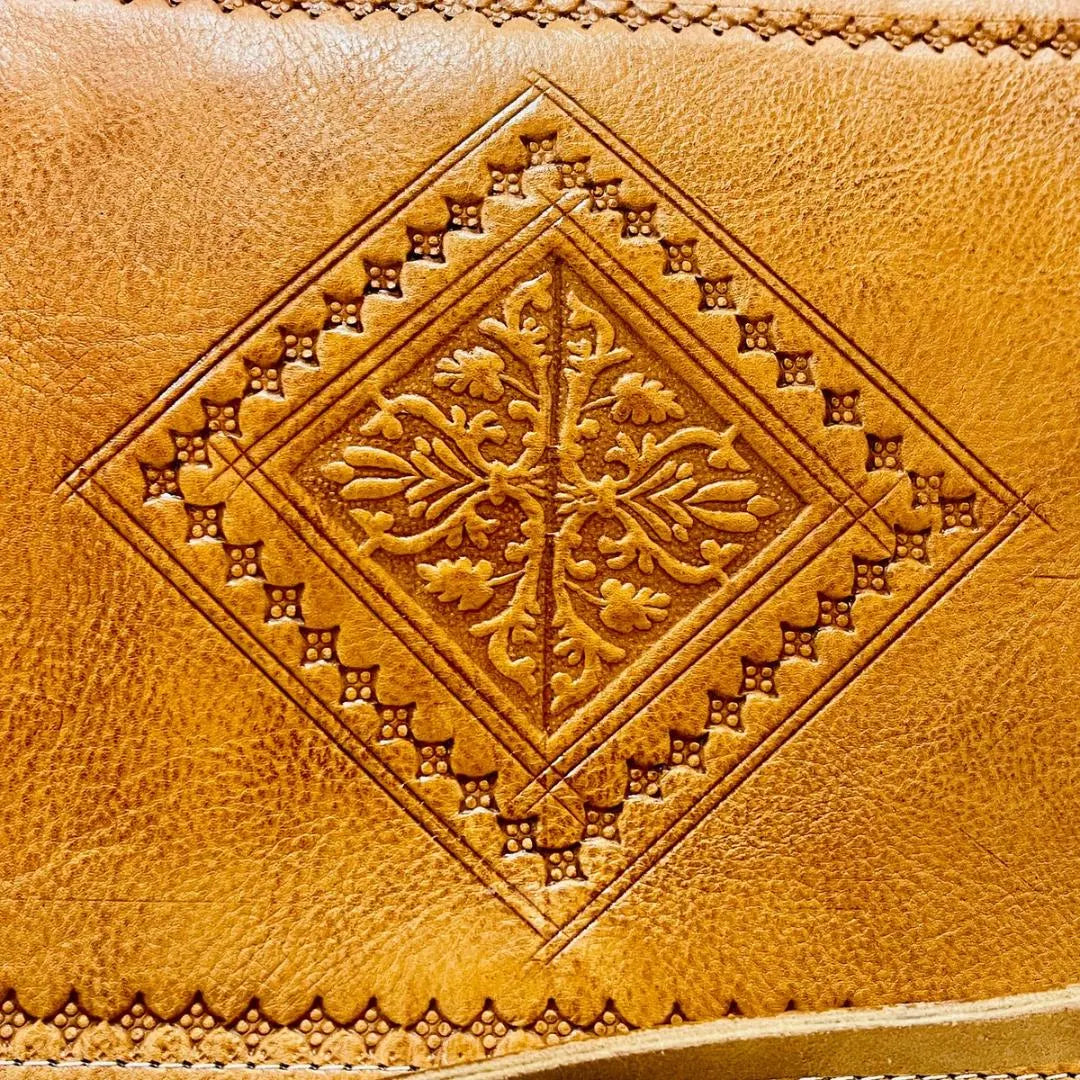Moroccan Leather Bag, Genuine Leather Crossbody Bag, Moroccan Shoulder Bag, Women'S Leather Bag, Handmade Carved Leather Bag, Brown Bag