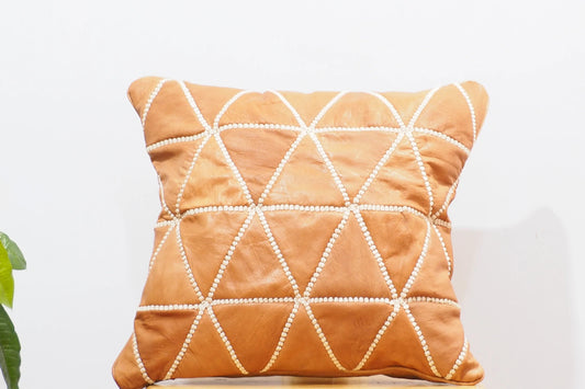 Leather Cushion | Accent Pillow Couch | Leather Pillow Cover with Embroidery Cover High Quality Satisfaction Guaranteed.