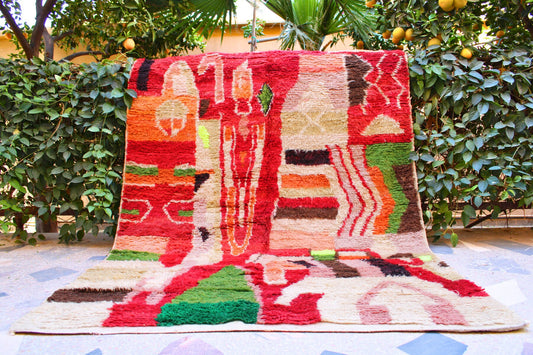 Morrocan Rug, Colorful Handmade Rug, Moroccan Rug Small, Vibrant Berber Rug, Vintage Area Rug, Beni Ourain Carpet, Boujad Rug, Teppich, Rugs