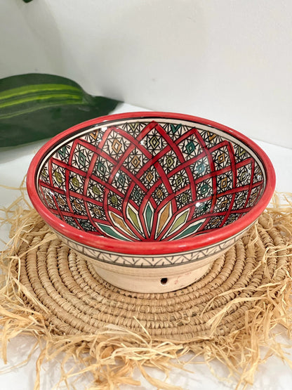 Moroccan Handmade Ceramic Salad Bowl, Handmade Pottery Bowl, Handpainted Moroccan Artisanal Bowl, Unique Decorative Bowl, Moroccan Art