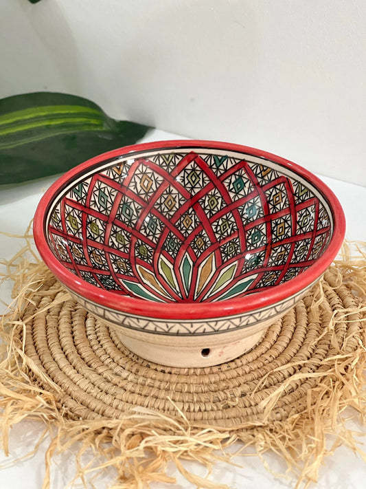 Moroccan Handmade Ceramic Salad Bowl, Handmade Pottery Bowl, Handpainted Moroccan Artisanal Bowl, Unique Decorative Bowl, Moroccan Art