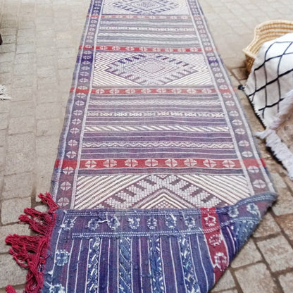 Cactus Silk Runner Rug 2×13 Ft. Moroccan Vintage Cactus Silk Kilim. Handmade Berber Rug. Authentic Azilal .Home Decor