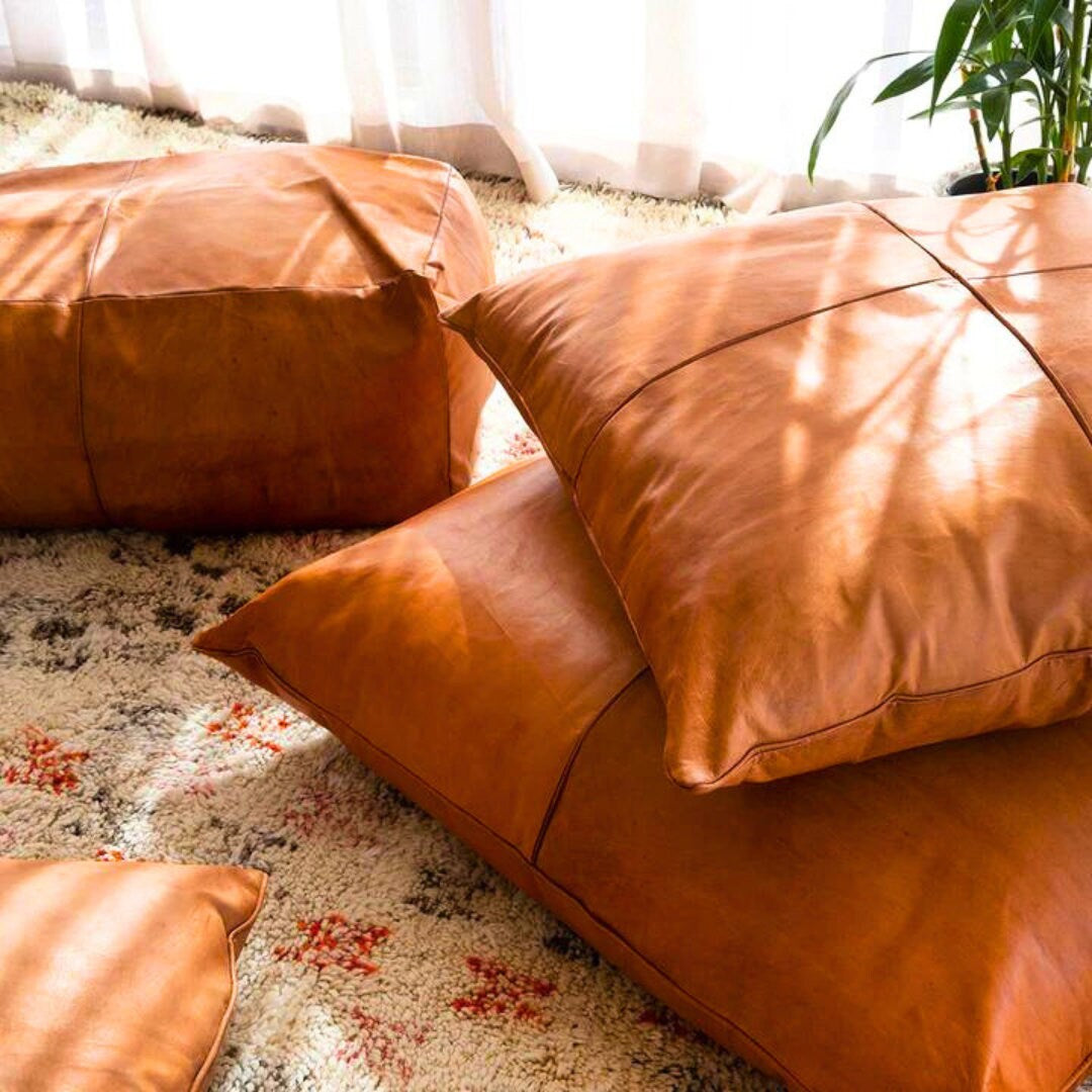 Handmade Leather Pillow Cover. Leather Throw Pillow. Handmade Leather Cushion. Brown Leather Pillow Case. Handmade. Genuine Leather Pillows