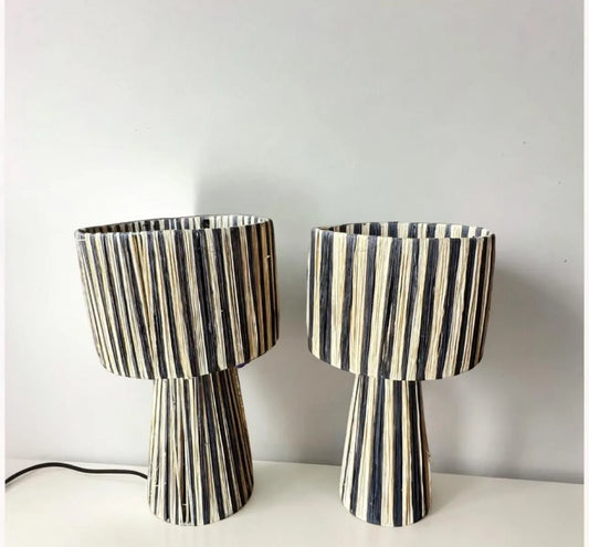 TABLE LAMPSHADES Moroccan Handmade in Rattan,Lamp Raffia Natural Raffia Lamp, Raffia Lampshade,