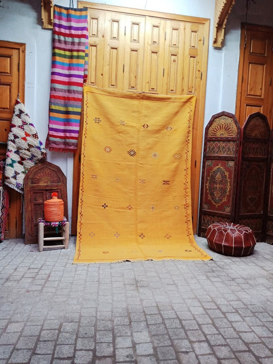 Moroccan Akhnif Rug 5×8 Ft . Moroccan Berber Kilim, Handmade Wool Rug. Large Berber Rug, Area Rug