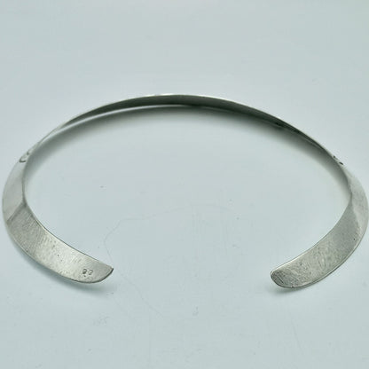 925 Sterling Silver Necklace, Crafted Silver Necklace, Silver Rigid Choker, African Cuff Necklace, Shiny Silver Rigid Necklace,