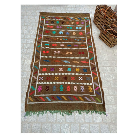 Moroccan Berber Rug 6.56 ×3.44 FT , Boujaad Rug Handmade Soft Rug, Moroccan Kilim Authentic Azilal