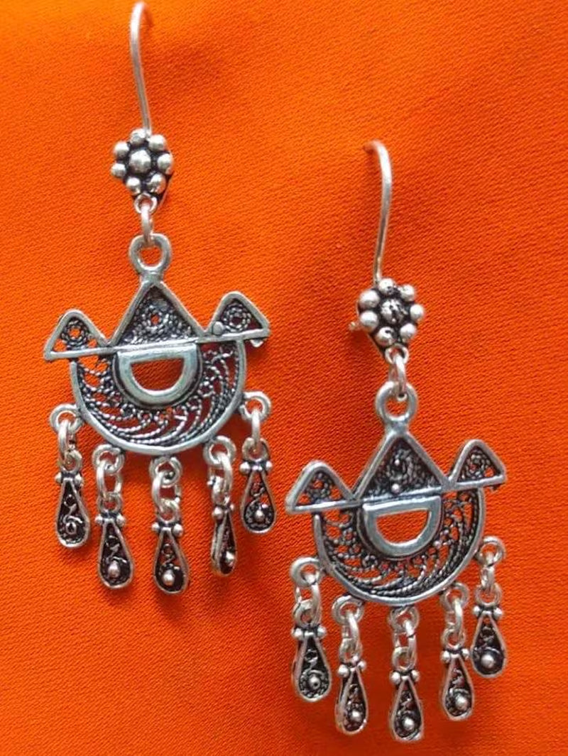 Handmade Silver Tuareg Earrings - Traditional Ethnic Jewelry, Tuareg Jewelry, Berber Earrings