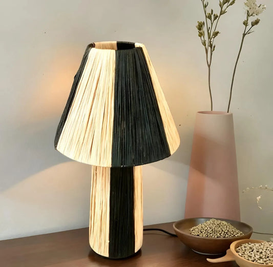 Raffia Natural Raffia Lamp, Raffia Lampshade, TABLE LAMPSHADES Moroccan Handmade in Rattan,Lamp