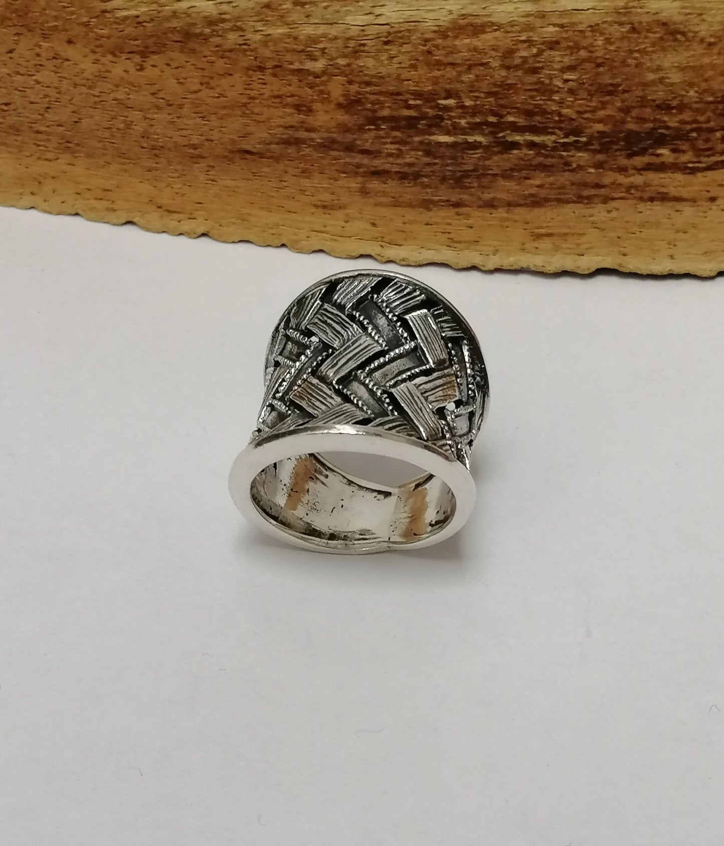 Graduated Sterling Silver Chevron Ring