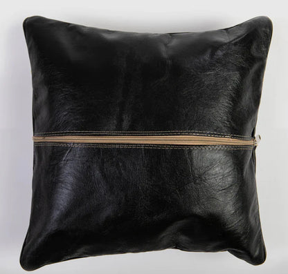 Handmade Square Leather Pillow Cover, Decorative Brown Leather Pillow Case, Gift for Mum. Handmade Leather Throw Pillow Cover Gift for Husba
