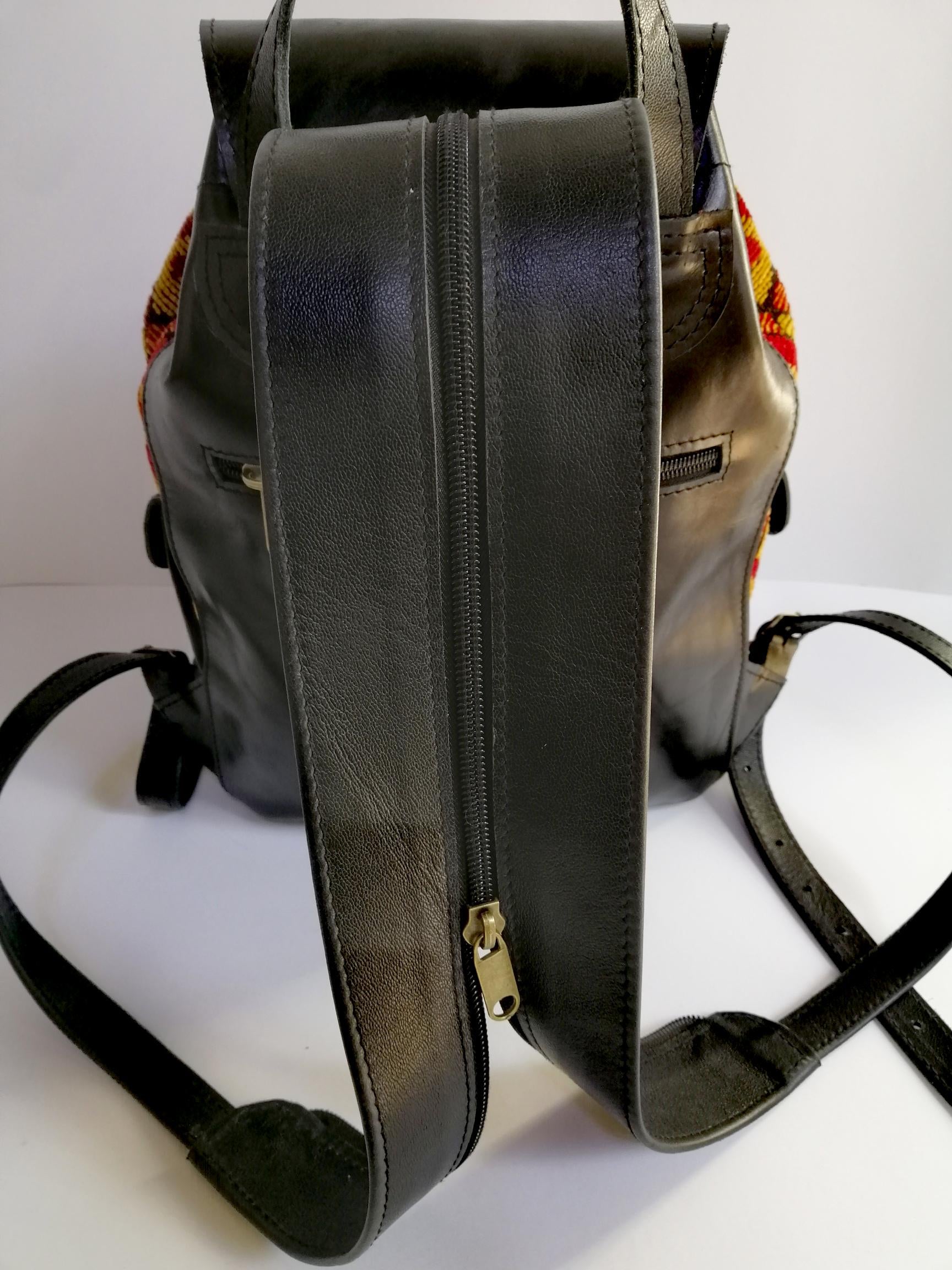 Versatile Black Leather Backpack - Timeless Elegance for Everyday Use, Stylish Black Leather Backpack, Black Leather Backpack