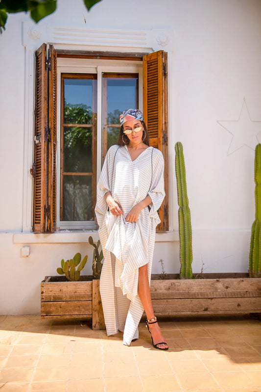 Moroccan Kaftan, Stripes Dress, Oversized Dress, Loose Kaftan, Handmade Caftan, Boho Dress, Summer Maxi Dress, Maternity Dress