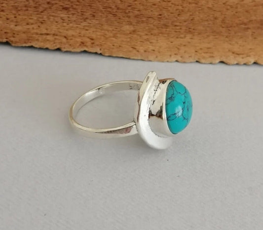 Modernist Turquoise Sterling Silver Ring