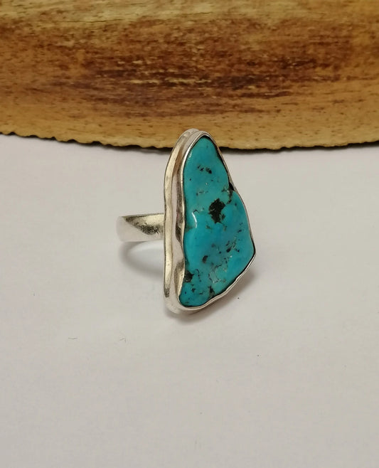 Natural Asymmetric Turquoise Statement Ring