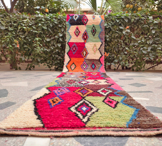 Berber Moroccan Rug Runners 2X10, Wool Carpet Runners, Wool Rug Runners for Hallways, Area Rug Runner, Carpet Morocco, Kitchen Rug Runners