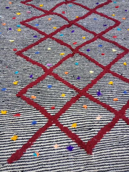 Moroccan Zanafi Rug .Handmade Berber Wool Rug Authentic Azilal Carpet Area Rug - Vintage Berber Rug - Zanafi Rug