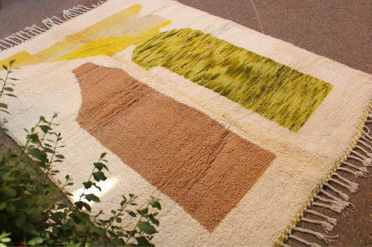 Neutral Moroccan Rug, Minimalist Beni Ourain Rug, Light Brown Moroccan Berber Rug, Wool Moroccan Area Rug, Handmade Berber Carpet, Teppich