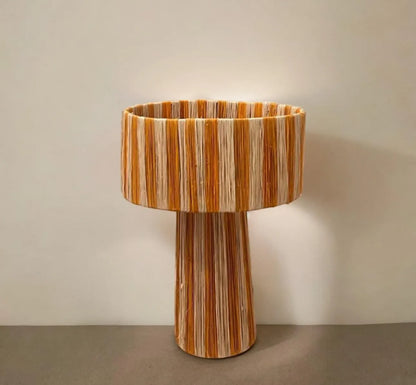 Woven Raffia Table Lamp, Natural Lamp, Handwoven Table Lamp, Raffia Lighting, Nature-Inspired Decor