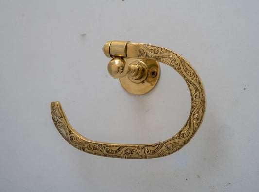 Brass Towel Holder, Towel Hanger, Wall Mount Towel Hook, Unlacquered Brass