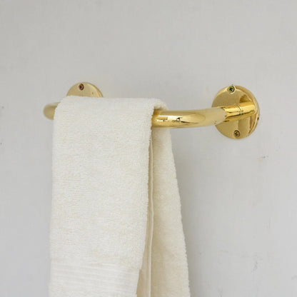 Unlacquered Brass Towel Holder, Bathroom Towel Bar, Wall Mount Towel Holder