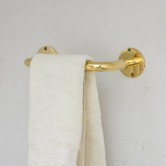 Unlacquered Brass Towel Holder, Bathroom Towel Bar, Wall Mount Towel Holder
