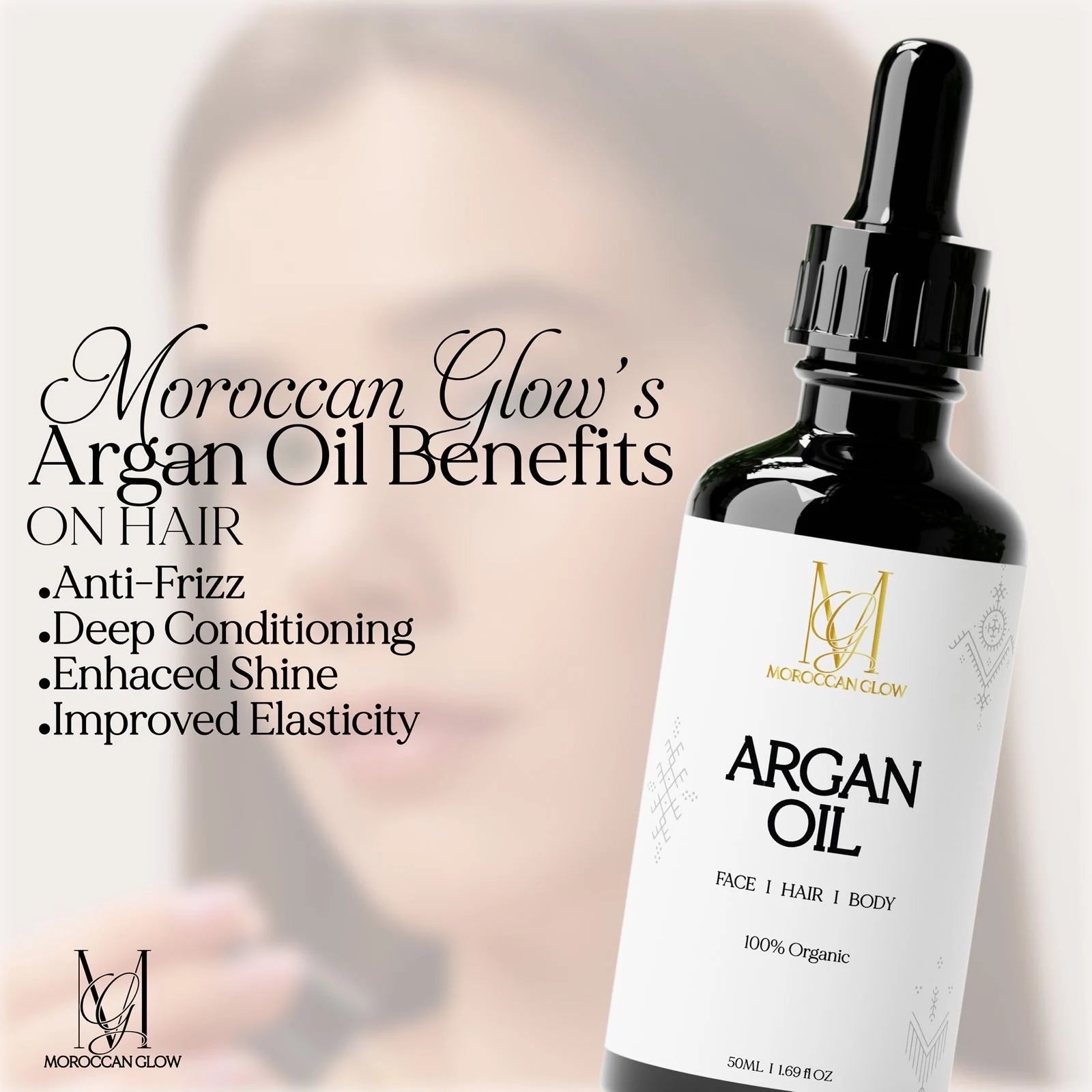 ARGAN OIL MOROCCAN - 100 % Pure Natural Organic Cold Pressed Moisturizer for Skin - Anti-Aging Oil - Hair Care and Skin Care