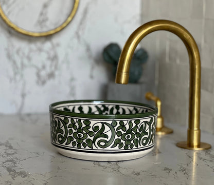 Antique Sink, Small Bathroom Sink, Moroccan Handmade Ceramic Basin, Hand Wash Basin, Free Gift INCLUDED
