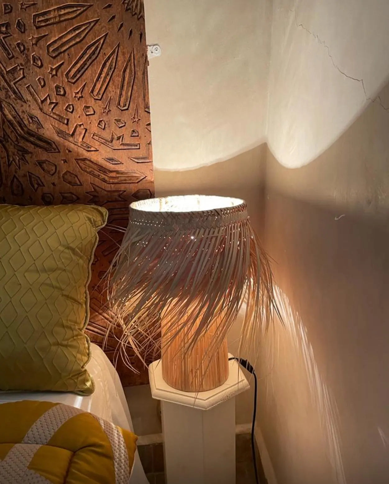 Moroccan Handmade in Rattan,Lamp Raffia Natural Raffia Lamp,Table LAMPSHADES