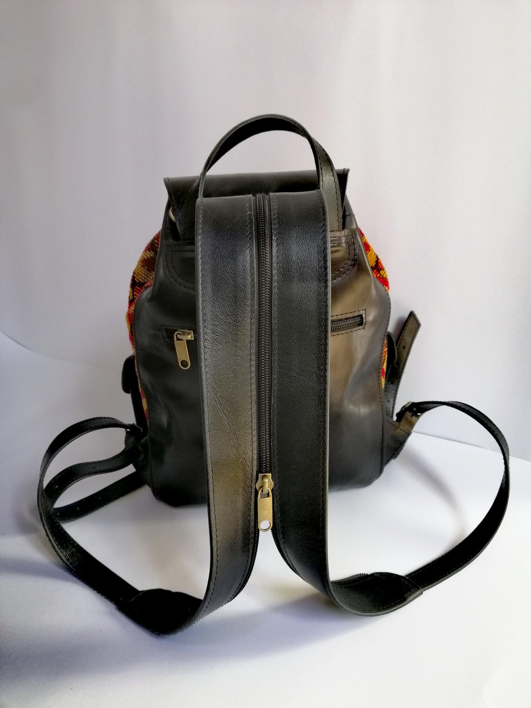 Versatile Black Leather Backpack - Timeless Elegance for Everyday Use, Stylish Black Leather Backpack, Black Leather Backpack