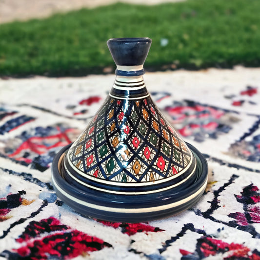 Handcrafted Ceramic Tagine Moroccan Elegance for Stylish Dining Vibrant Glazed Tagine Blue Tagine