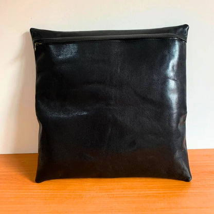 Handmade Leather Pillow Case. Genuine Lambskin Leather Pillow Cover. Sofa Cushion. Boho Black Brown Pillow Case. Square Leather Pillow Cover