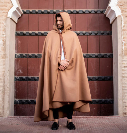 Moroccan Handmade Cape _ Luxury Warm Winter Cape _ Hooded Long Overcoat_ Poncho Coat (Silham) Burnous_Warm Black Cape