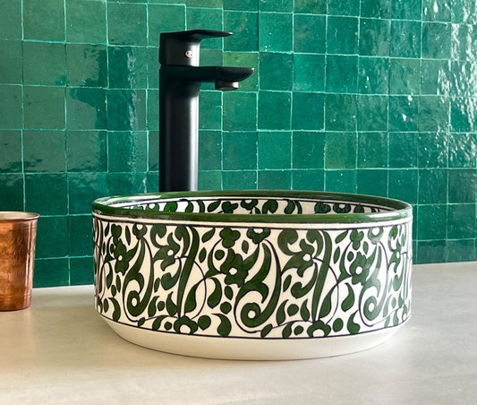 Antique Sink, Small Bathroom Sink, Moroccan Handmade Ceramic Basin, Hand Wash Basin, Free Gift INCLUDED